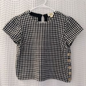 Anthropologie Maeve Herringbone Woven Top
